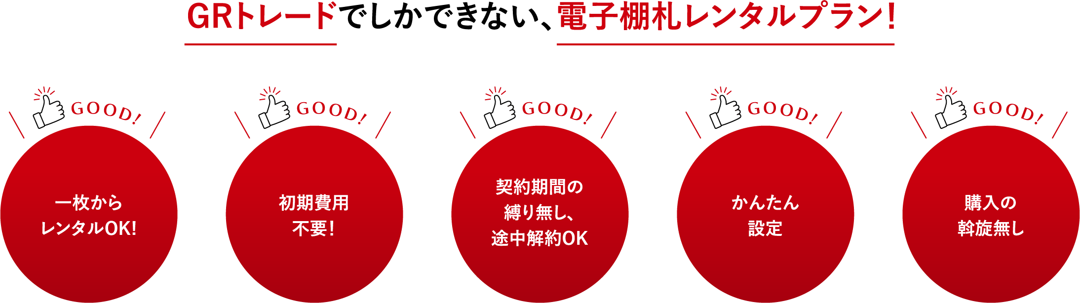 GRトレードでしかできない電子棚札レンタルプラン